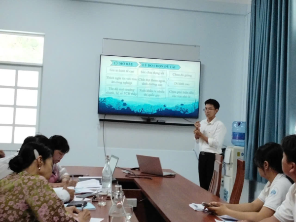 Viện NTTS Trường Đại Học Nha Trang tổ chức bảo vệ luận văn tốt nghiệp cho sinh viên 63.NTTS - CN